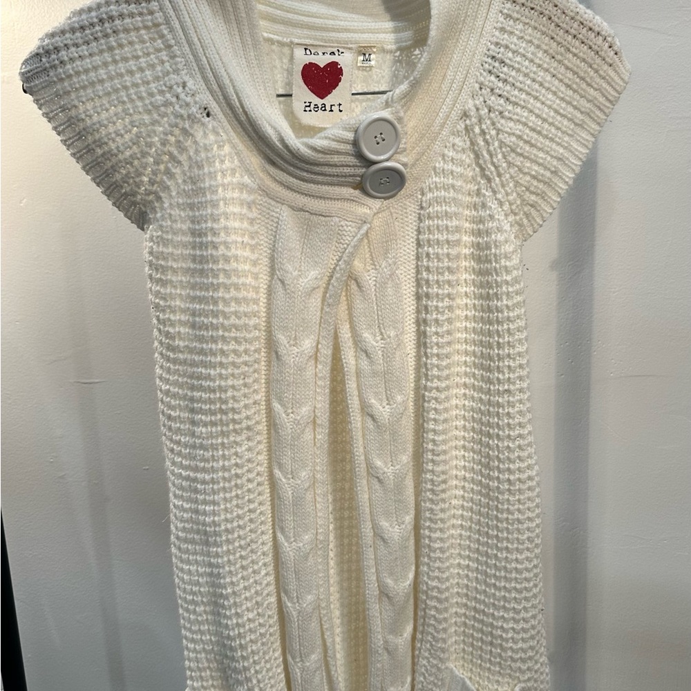 Derek Heart Cream Cable Knit Cardigan